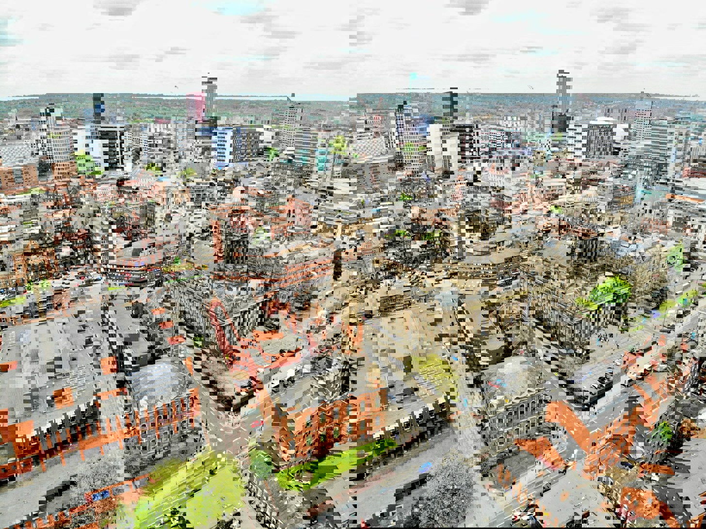 Aerial view of Leeds city centre