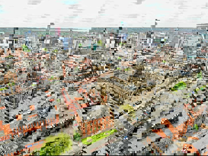 Aerial view of Leeds city centre